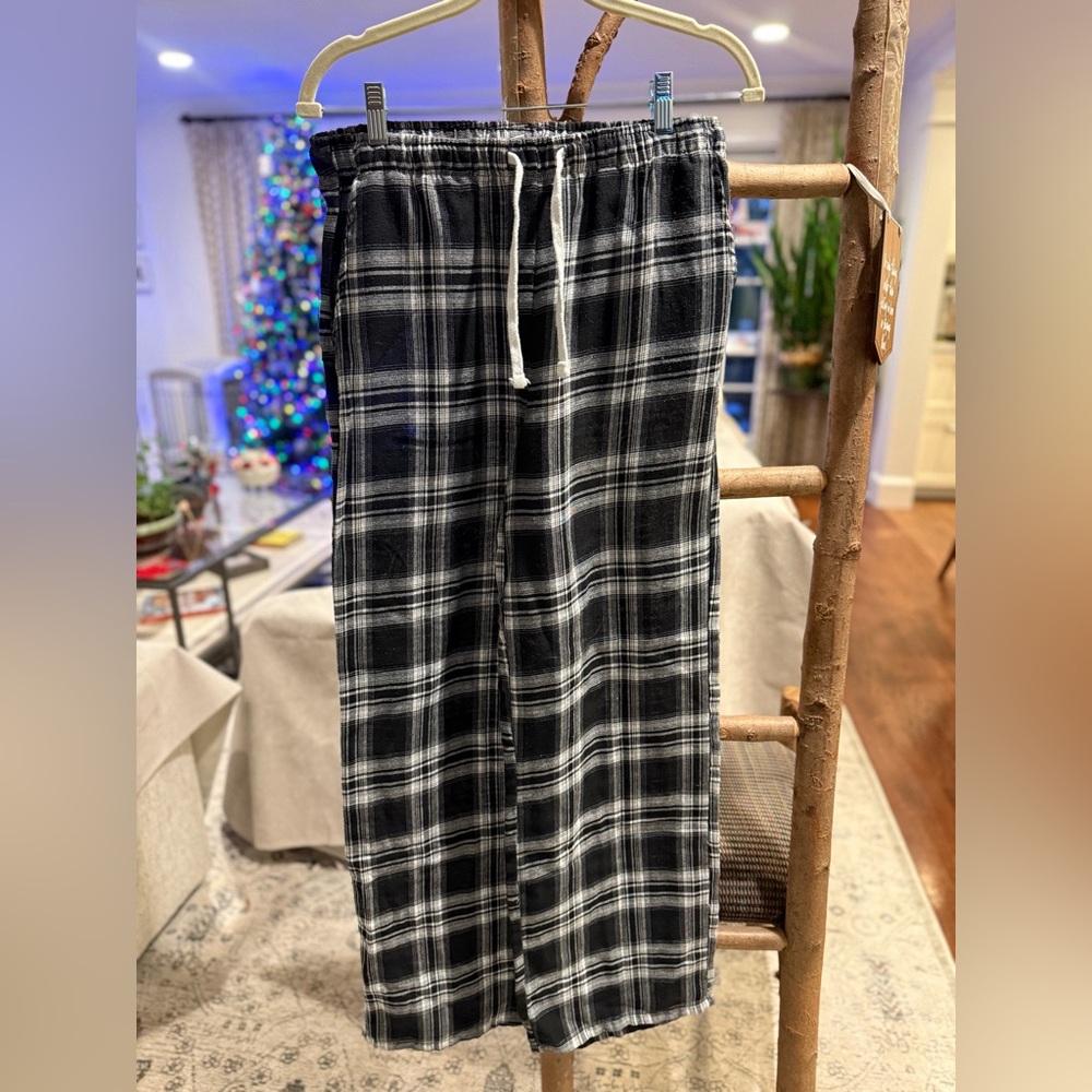 Cozy Black and White Plaid Pajama Pants
